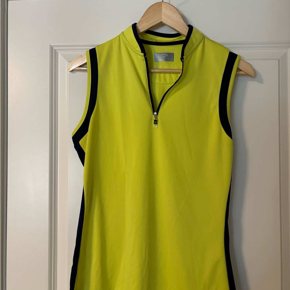 Callaway Yellow Tank Top with Navy Blue Accents